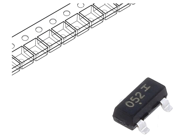 Diode: TVS netwerk; SOT23-3; Eigenschappen: ESD bescherming; Ch: 2 Diode: TVS netwerk; SOT23-3; Eigenschappen: ESD bescherming; Ch: 2